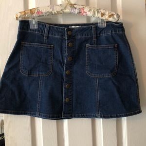 Altrd state denim skirt with gold buttons